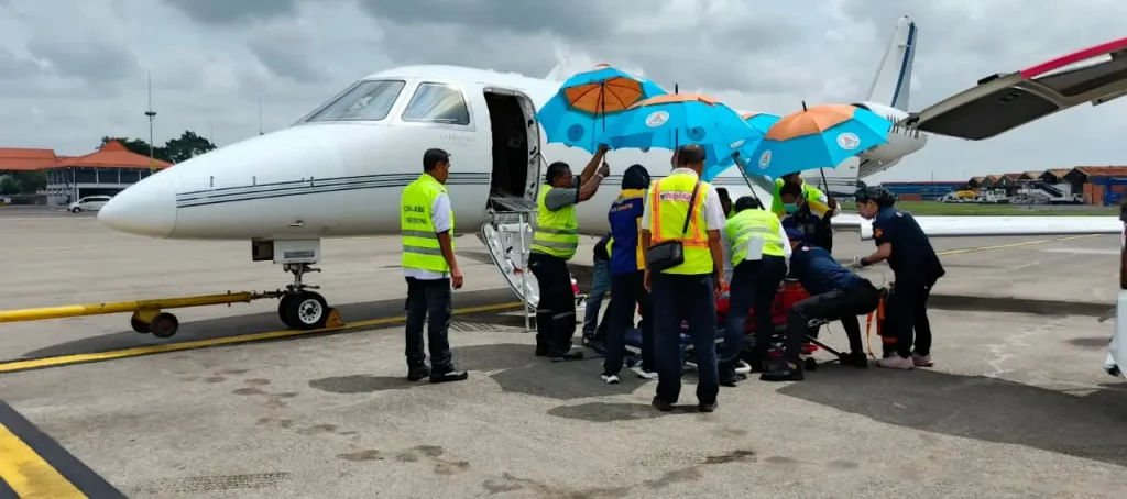 Air ambulance Indonesia preparing for patient evacuation
